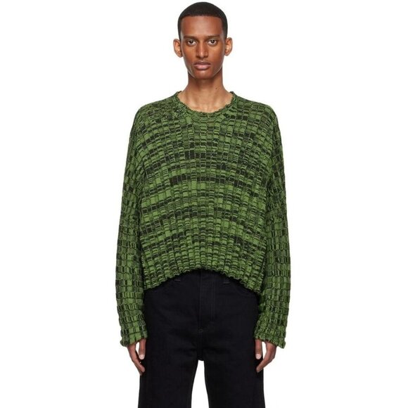 Eckhaus Latta Accordion Unisex Cotton Sweater in Grey - Picture 2 of 5